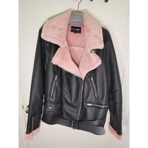 BNWOT Bomber Jacket with Pink Faux Fur Lining 3X